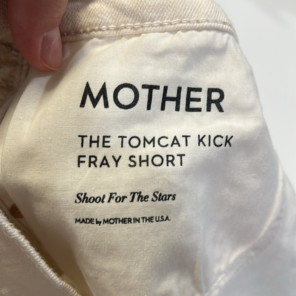 MOTHER - white denim short, 27, Yellow Star‎ Embroidery - Picture 7 of 9